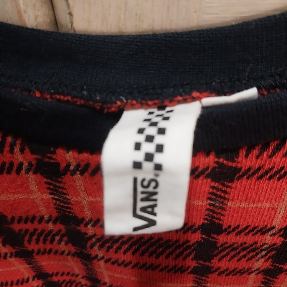 Vans Tartan Side Zip Sweater Size XS Black & Red - Picture 3 of 4